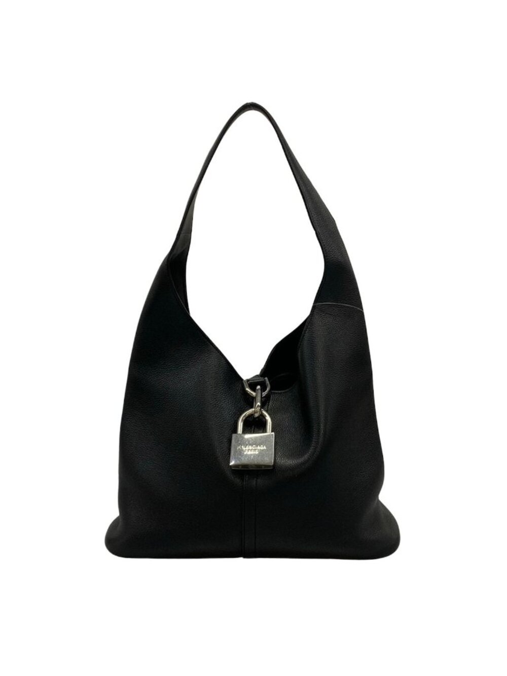 Balenciaga Shoulder Bag Locker S Medium Hobo Black Padlock Leather